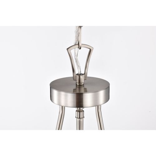 Main product image of Boliver 3 Light Pendant 14 Inches Brushed Nickel Finish Clear Seeded Glass