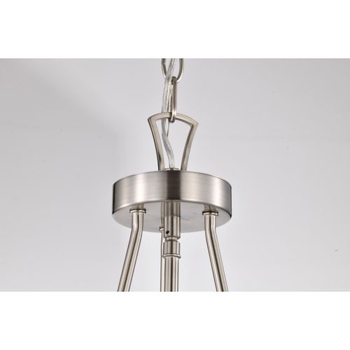 Main product image of Boliver 3 Light Pendant 14 Inches Brushed Nickel Finish Clear Seeded Glass