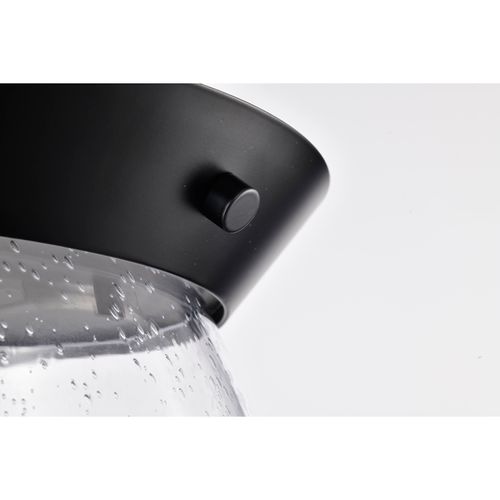 Main product image of Boliver 3 Light Flush Mount Matte Black Finish Clear Seeded Glass