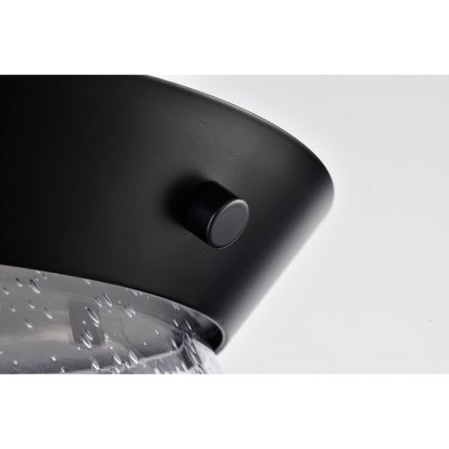 Main product image of Boliver 3 Light Flush Mount Matte Black Finish Clear Seeded Glass