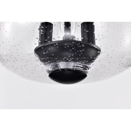 Main product image of Boliver 3 Light Flush Mount Matte Black Finish Clear Seeded Glass