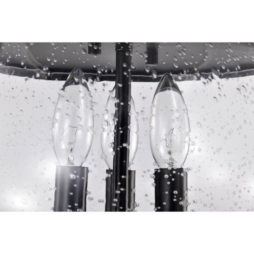 Main product image of Boliver 3 Light Flush Mount Matte Black Finish Clear Seeded Glass