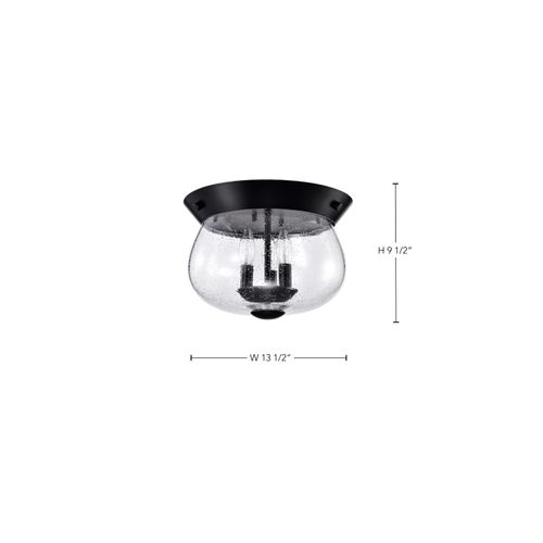 Main product image of Boliver 3 Light Flush Mount Matte Black Finish Clear Seeded Glass