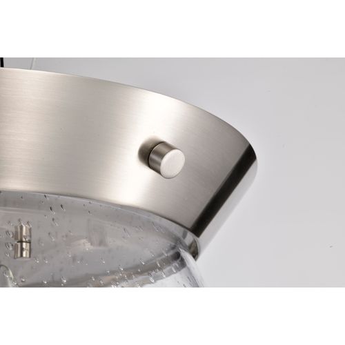 Main product image of Boliver 3 Light Flush Mount Brushed Nickel Finish Clear Seeded Glass