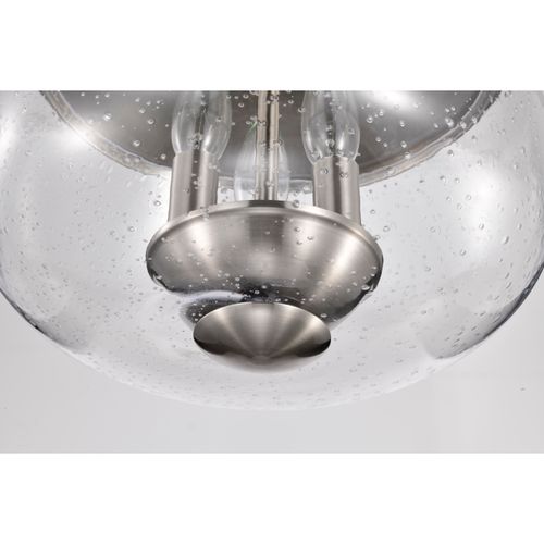 Main product image of Boliver 3 Light Flush Mount Brushed Nickel Finish Clear Seeded Glass