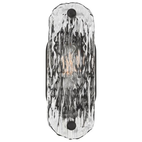 Main product image of Glacier 1 Light Vanity Medium Base 60 Watt Matte Black Finish Ice Glass