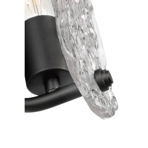 Main product image of Glacier 1 Light Vanity Medium Base 60 Watt Matte Black Finish Ice Glass