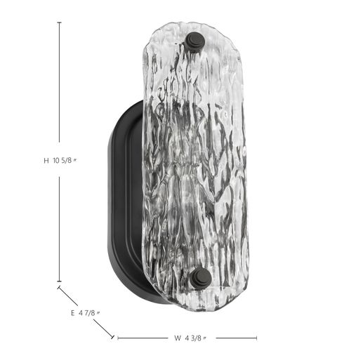 Main product image of Glacier 1 Light Vanity Medium Base 60 Watt Matte Black Finish Ice Glass