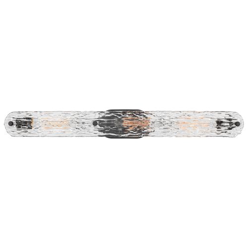 Main product image of Glacier 3 Light Vanity Medium Base 60 Watt Matte Black Finish Ice Glass