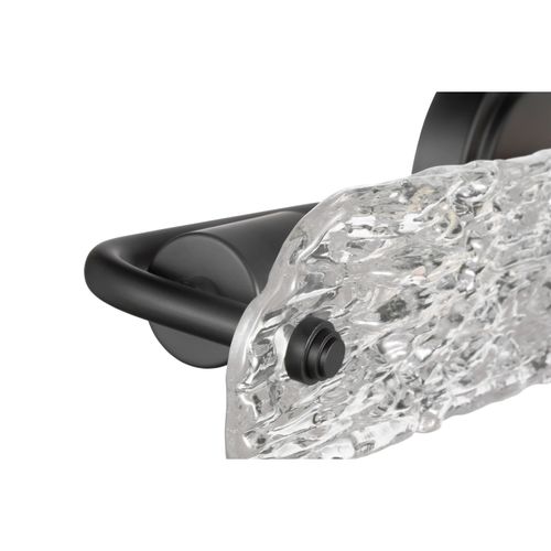 Main product image of Glacier 3 Light Vanity Medium Base 60 Watt Matte Black Finish Ice Glass