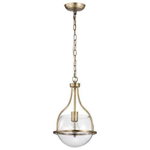 Main product image of Amado 1 Light Pendant 10 Inches Vintage Brass Finish Clear Glass
