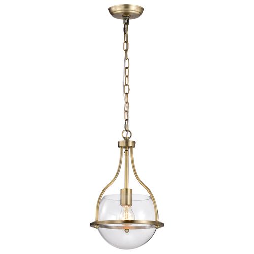 Main product image of Amado 1 Light Pendant 10 Inches Vintage Brass Finish Clear Glass