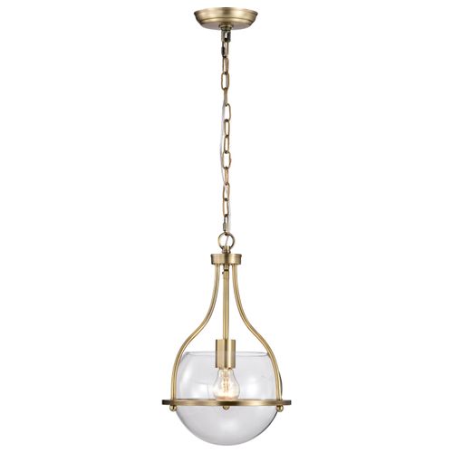 Main product image of Amado 1 Light Pendant 10 Inches Vintage Brass Finish Clear Glass