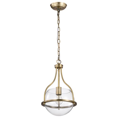 Main product image of Amado 1 Light Pendant 10 Inches Vintage Brass Finish Clear Glass