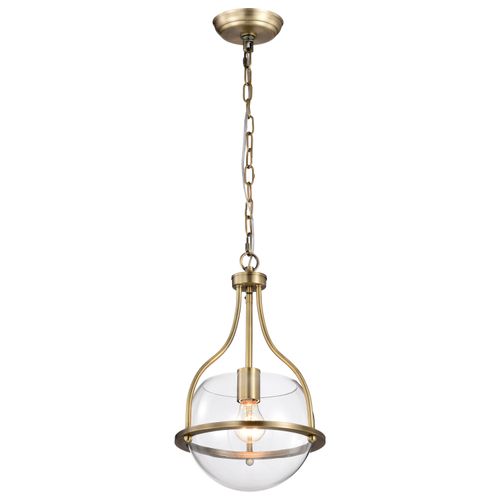 Main product image of Amado 1 Light Pendant 10 Inches Vintage Brass Finish Clear Glass