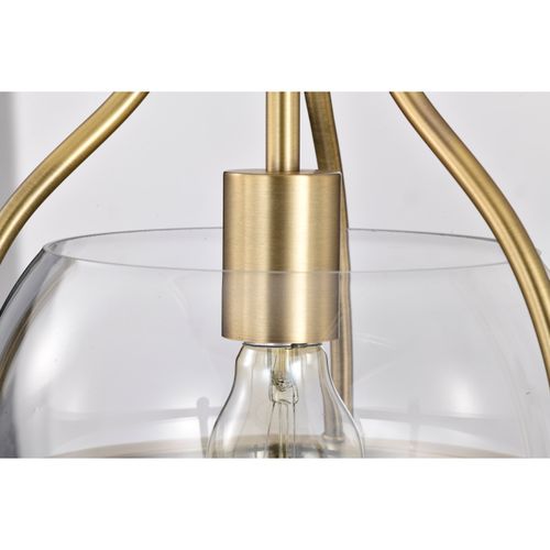 Main product image of Amado 1 Light Pendant 10 Inches Vintage Brass Finish Clear Glass