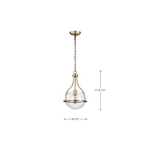 Main product image of Amado 1 Light Pendant 10 Inches Vintage Brass Finish Clear Glass