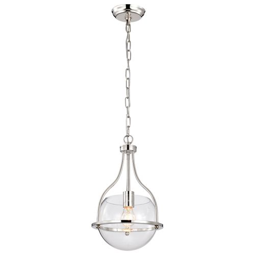 Main product image of Amado 1 Light Pendant 10 Inches Polished Nickel Finish Clear Glass