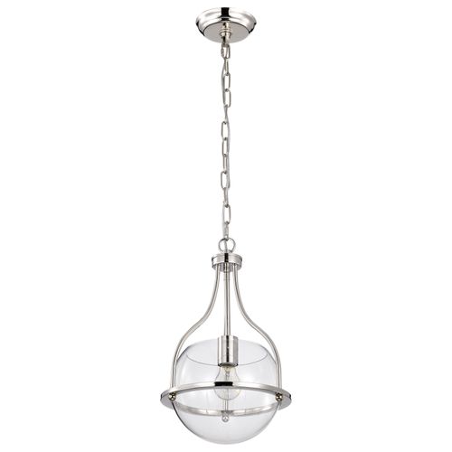 Main product image of Amado 1 Light Pendant 10 Inches Polished Nickel Finish Clear Glass