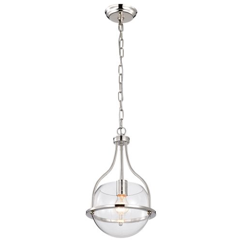 Main product image of Amado 1 Light Pendant 10 Inches Polished Nickel Finish Clear Glass