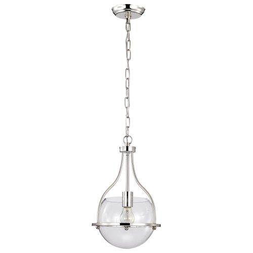 Main product image of Amado 1 Light Pendant 10 Inches Polished Nickel Finish Clear Glass