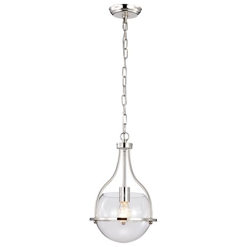 Main product image of Amado 1 Light Pendant 10 Inches Polished Nickel Finish Clear Glass