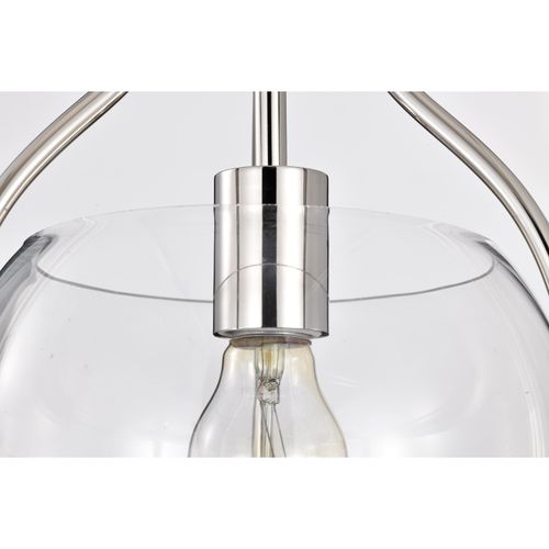 Main product image of Amado 1 Light Pendant 10 Inches Polished Nickel Finish Clear Glass