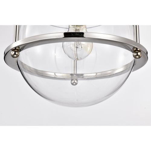 Main product image of Amado 1 Light Pendant 10 Inches Polished Nickel Finish Clear Glass