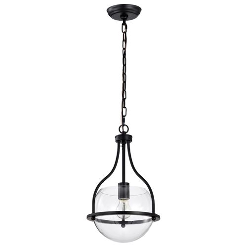 Main product image of Amado 1 Light Pendant 10 Inches Matte Black Finish Clear Glass