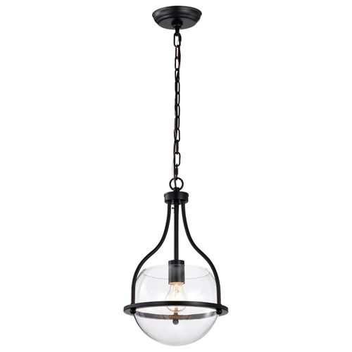 Main product image of Amado 1 Light Pendant 10 Inches Matte Black Finish Clear Glass