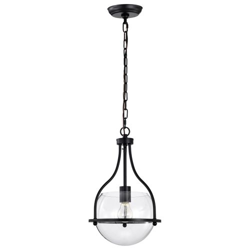 Main product image of Amado 1 Light Pendant 10 Inches Matte Black Finish Clear Glass