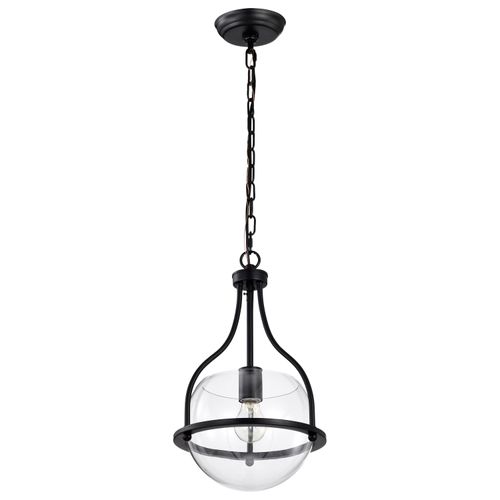 Main product image of Amado 1 Light Pendant 10 Inches Matte Black Finish Clear Glass