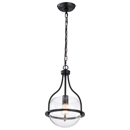 Main product image of Amado 1 Light Pendant 10 Inches Matte Black Finish Clear Glass
