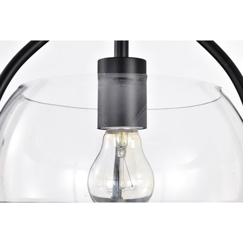 Main product image of Amado 1 Light Pendant 10 Inches Matte Black Finish Clear Glass