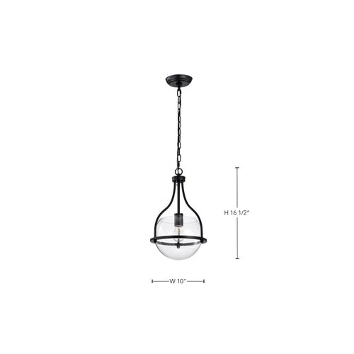Main product image of Amado 1 Light Pendant 10 Inches Matte Black Finish Clear Glass