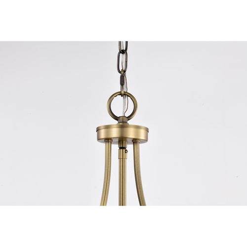 Main product image of Amado 3 Light Pendant 14 Inches Vintage Brass Finish Clear Glass