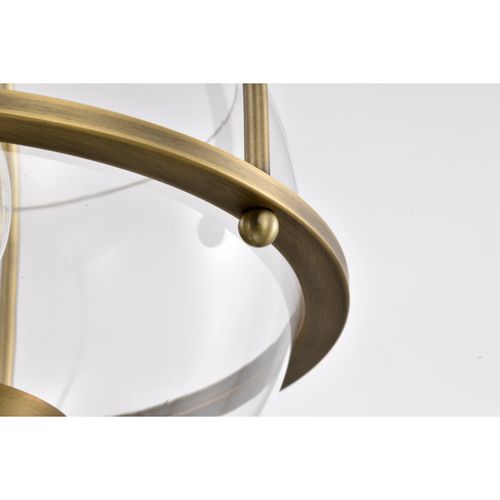 Main product image of Amado 3 Light Pendant 14 Inches Vintage Brass Finish Clear Glass