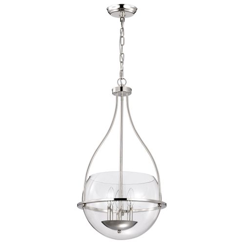 Main product image of Amado 3 Light Pendant 14 Inches Polished Nickel Finish Clear Glass