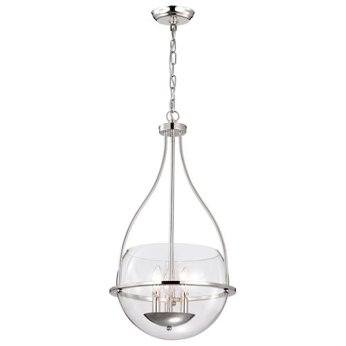 Main product image of Amado 3 Light Pendant 14 Inches Polished Nickel Finish Clear Glass