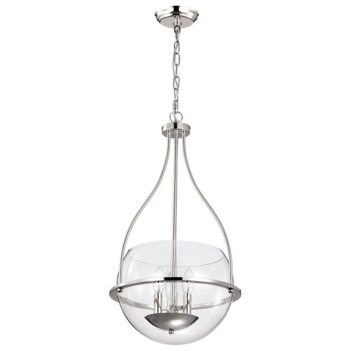 Main product image of Amado 3 Light Pendant 14 Inches Polished Nickel Finish Clear Glass