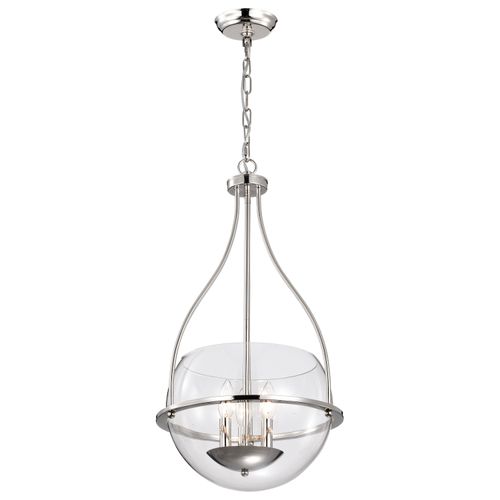 Main product image of Amado 3 Light Pendant 14 Inches Polished Nickel Finish Clear Glass
