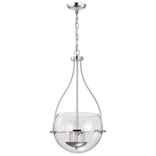 Main product image of Amado 3 Light Pendant 14 Inches Polished Nickel Finish Clear Glass