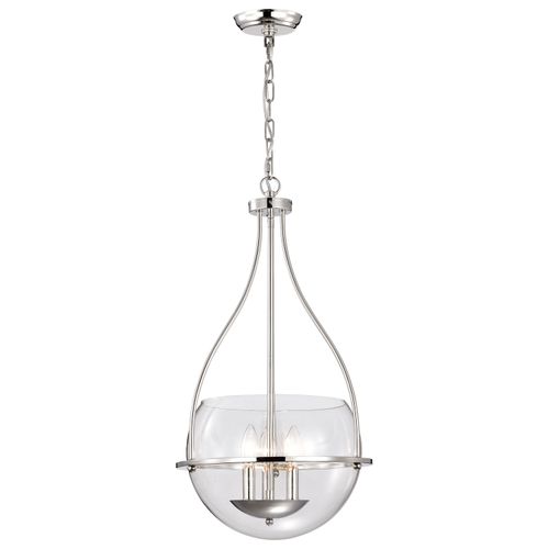 Main product image of Amado 3 Light Pendant 14 Inches Polished Nickel Finish Clear Glass