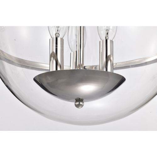 Main product image of Amado 3 Light Pendant 14 Inches Polished Nickel Finish Clear Glass