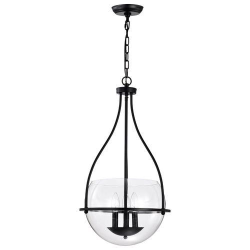 Main product image of Amado 3 Light Pendant 14 Inches Matte Black Finish Clear Glass