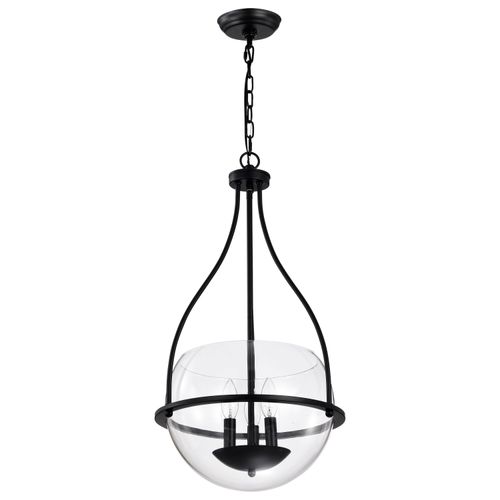 Main product image of Amado 3 Light Pendant 14 Inches Matte Black Finish Clear Glass