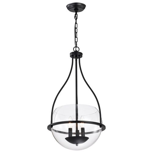 Main product image of Amado 3 Light Pendant 14 Inches Matte Black Finish Clear Glass