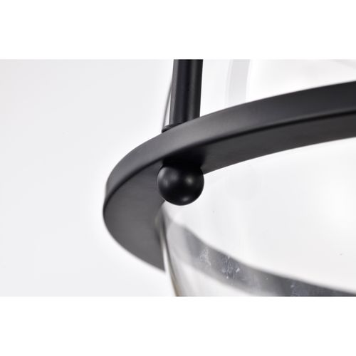 Main product image of Amado 3 Light Pendant 14 Inches Matte Black Finish Clear Glass