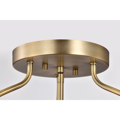 Main product image of Amado 3 Light Semi Flush Mount Vintage Brass Finish Clear Glass