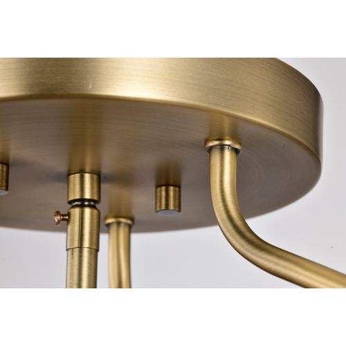 Main product image of Amado 3 Light Semi Flush Mount Vintage Brass Finish Clear Glass